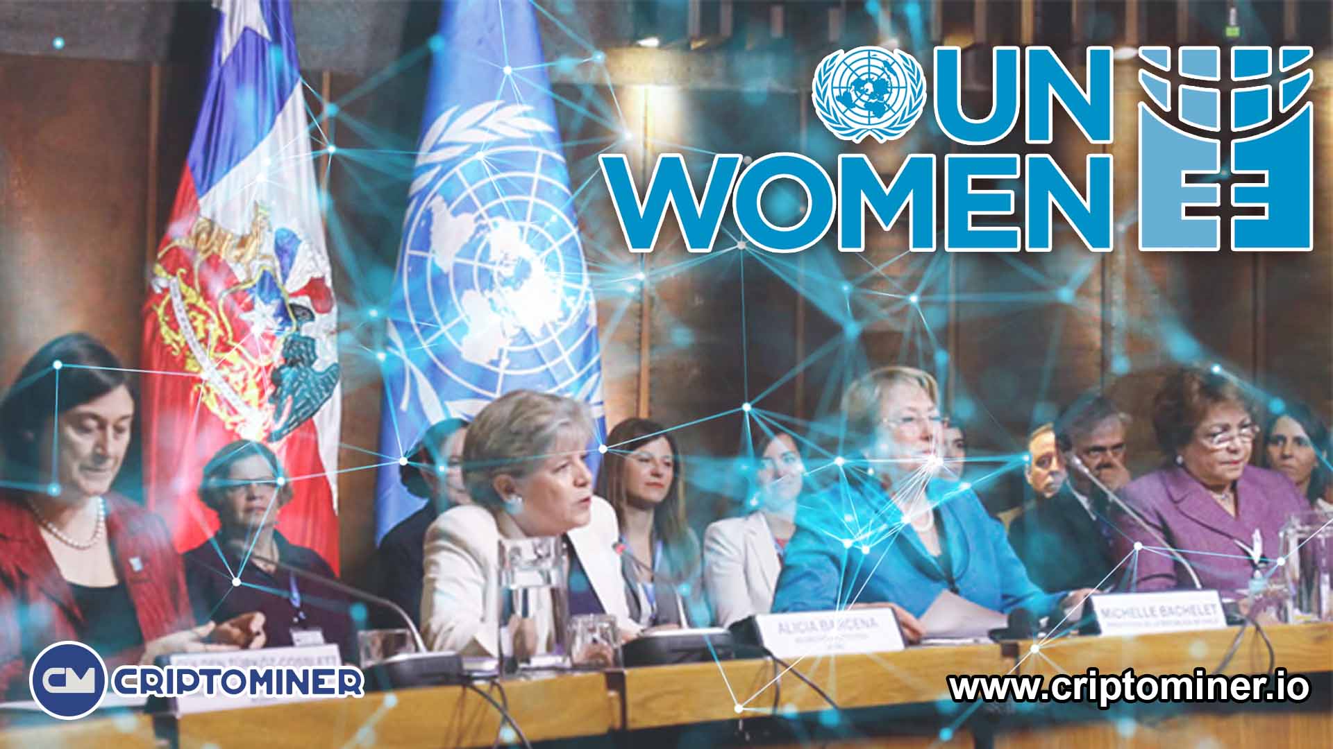 Cadena De Bloques Y Mujeres De La Onu Juntos Para Ayudar Al Mundo